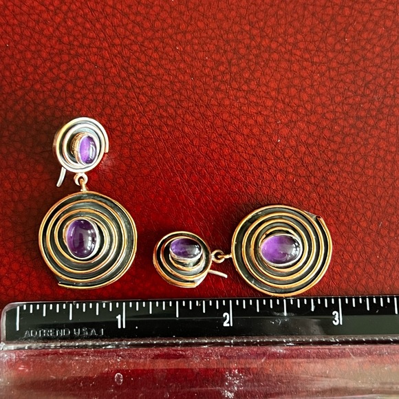 Vintage Copper Southwestern Style dangle Earrings & Necklace set - Picture 7 of 10